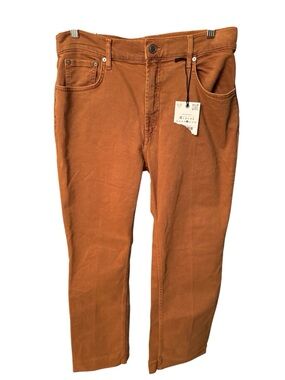 Zara Cropped Bootcut Jeans in Burnt Sienna Size 8
